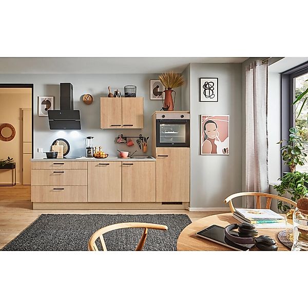 pino Küchenzeile 260 cm Eiche Aviva Anschlag rechts 1 Geräteschrank günstig online kaufen