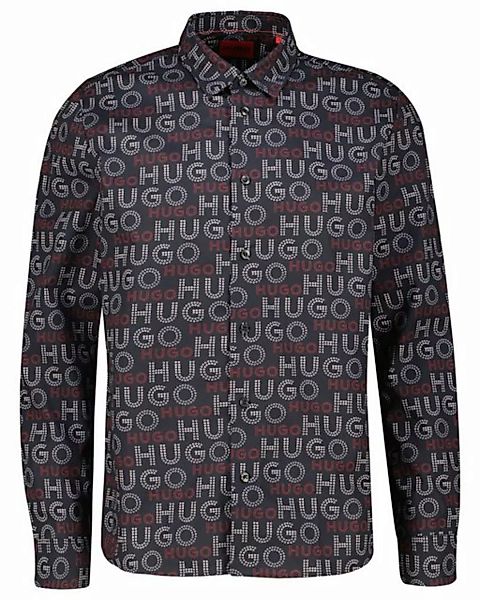 HUGO Langarmhemd Herren Hemd aus Baumwolle EMERO Straight Fit (1-tlg) günstig online kaufen