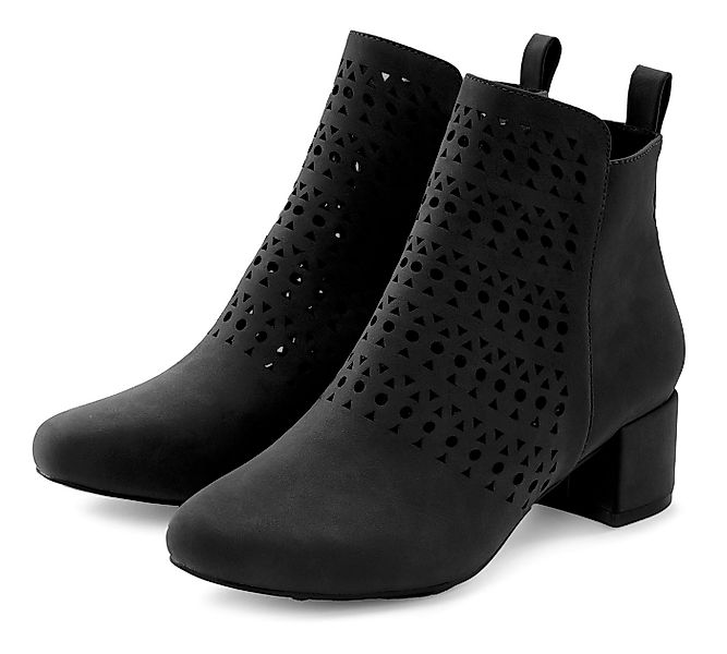 LASCANA Stiefelette Stiefel, Boots mit kleinen Cut-Outs VEGAN günstig online kaufen