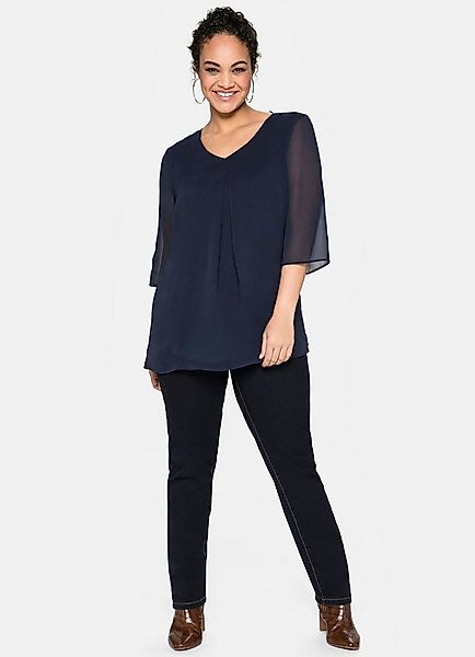 Sheego Klassische Bluse Tunika 3/4-Arm günstig online kaufen
