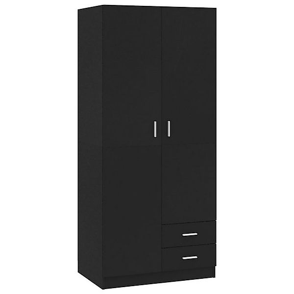 furnicato Kleiderschrank Schwarz 80x52x180 cm Holzwerkstoff (1-St) günstig online kaufen