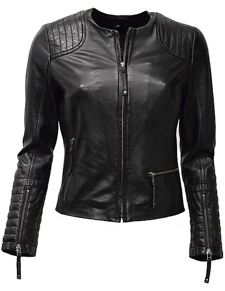Zimmert Leather Lederjacke Luisa kragenlos,Blazer, Grün, günstig online kaufen