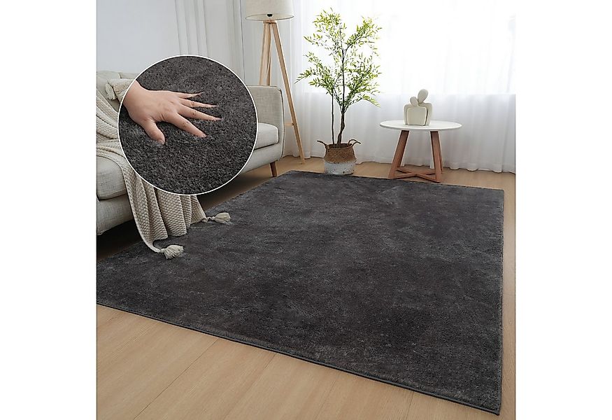 my home Teppich Cali, weich, modern, waschbar, rechteckig, Höhe: 16 mm, Uni günstig online kaufen