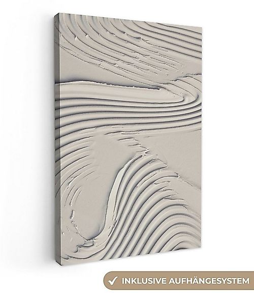 OneMillionCanvasses® Leinwandbild Abstrakt - Kunst - Linien - Weiß, Fotodru günstig online kaufen