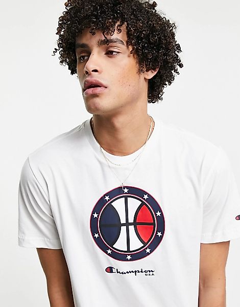 Champion – Basketball-T-Shirt in Weiß günstig online kaufen