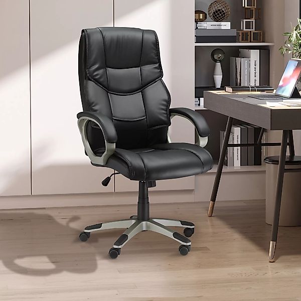 HOMCOM Bürostuhl höhenverstellbar 114–124H cm, mit Wippfunktion, ergonomisc günstig online kaufen