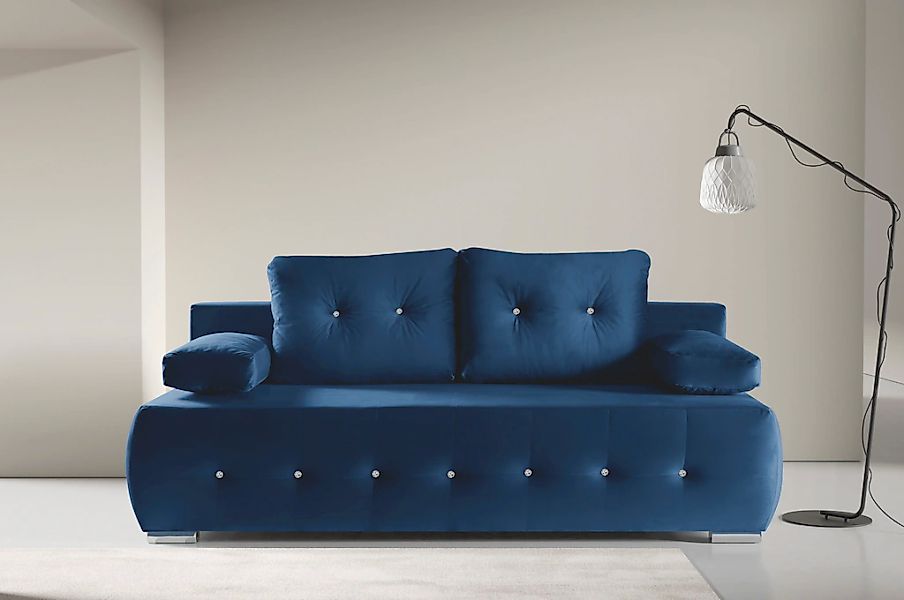 WERK2 Schlafsofa "Monaco", 2-Sitzer Schlafcouch mit Bettkasten & funkelnden günstig online kaufen