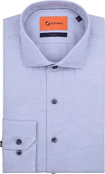 Suitable Hemd Widespread Flanel Hellblau - Größe 42 günstig online kaufen