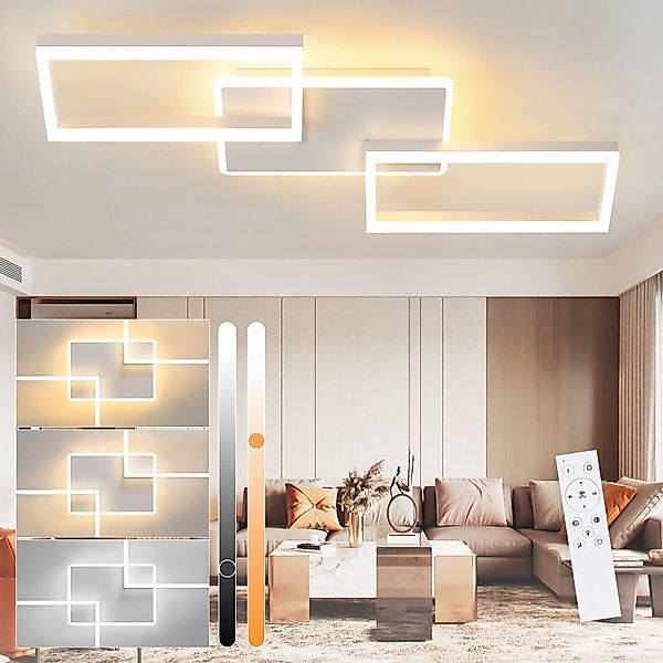 Nettlife LED Deckenleuchte Schwarz Dimmbar Wohnzimmer günstig online kaufen