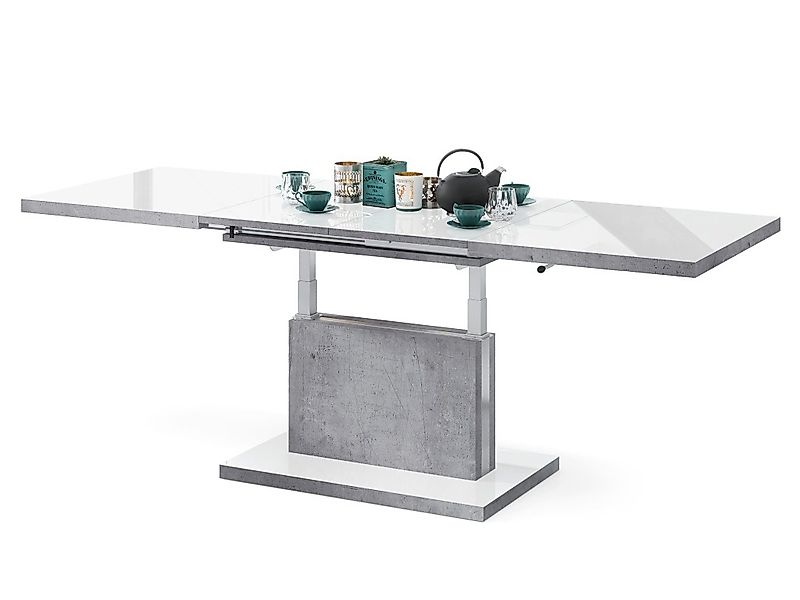 Mazzoni Couchtisch Aston Weiß Hochglanz / günstig online kaufen