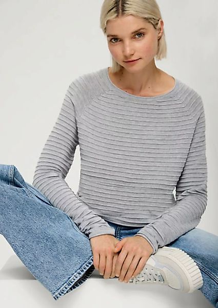 QS Strickpullover Pullover mit Strukturmuster aus Viskosemix günstig online kaufen