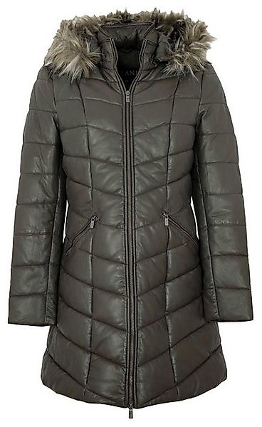 Jilani Lederjacke Ranja Jilani - Damen Ledermantel Steppmantel Kapuze Lammn günstig online kaufen