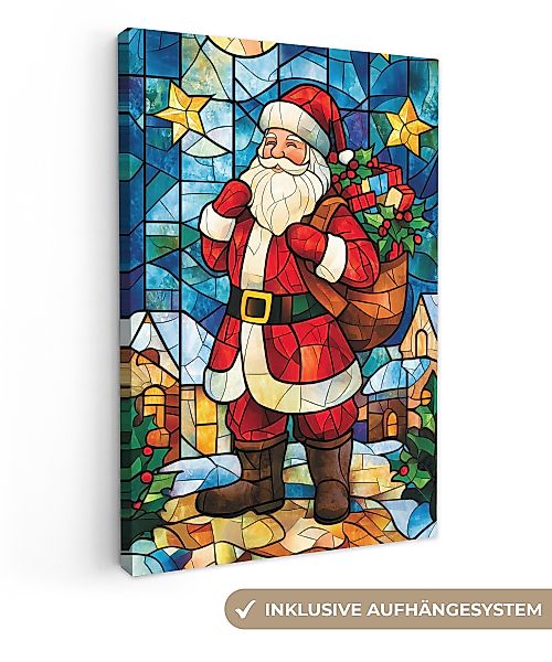 OneMillionCanvasses® Leinwandbild Weihnachtsmann - Glas - günstig online kaufen