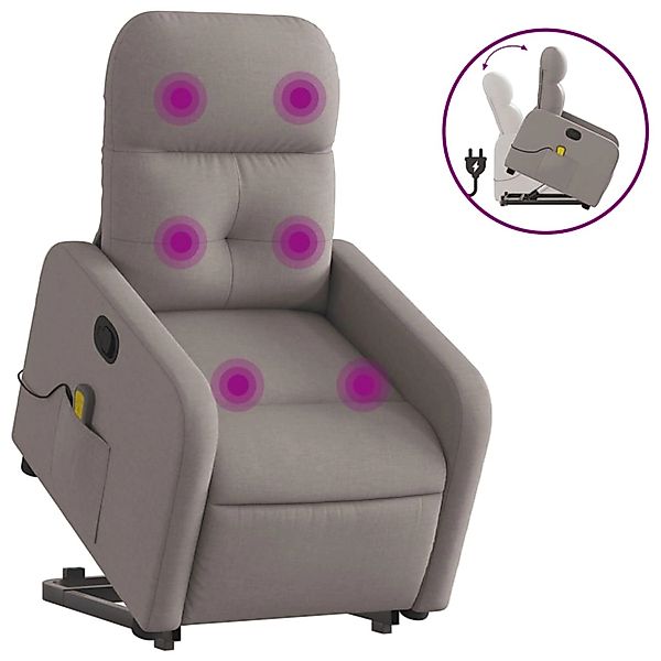 vidaXL Massagesessel mit Aufstehhilfe Taupe Stoff Modell 12 günstig online kaufen