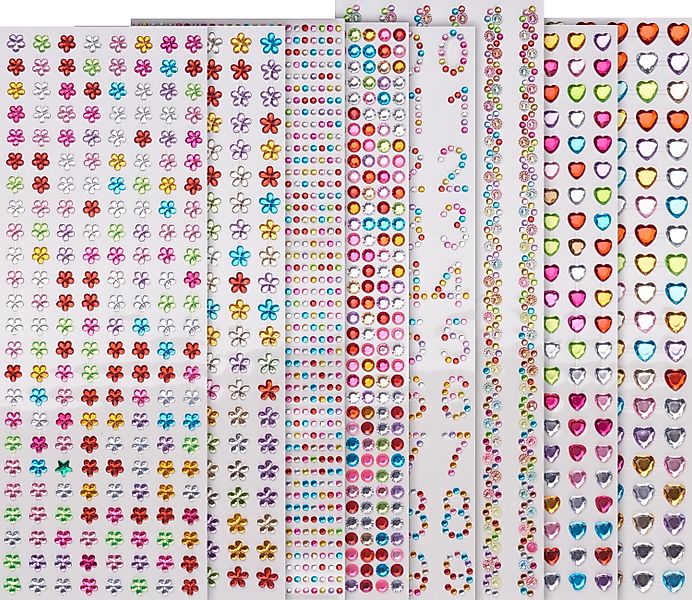 VBS XXL Schmuckset Karten Strass-Stein-Sticker, bunt günstig online kaufen