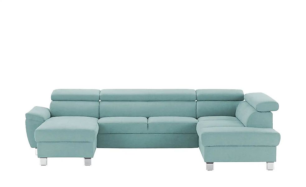 uno Wohnlandschaft aus Mikrofaser Avola ¦ blau ¦ Maße (cm): B: 318 H: 90 T: günstig online kaufen