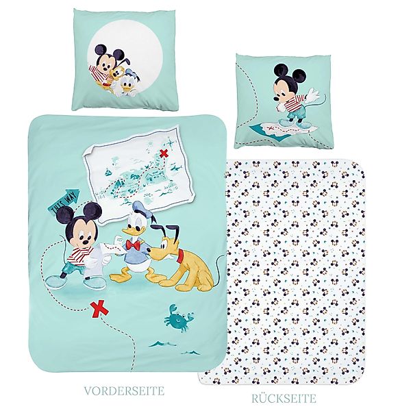 MTOnlinehandel Kinderbettwäsche Mickey Mouse 135x200 + günstig online kaufen