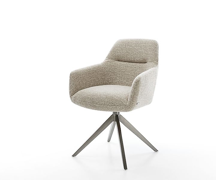 Drehstuhl Pejo-Flex Webstoff Soft Beige Kreuzgestell breit Graphit 360° dre günstig online kaufen