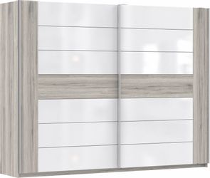 FORTE Schwebetürenschrank "Rondino" mit weißen Hochglanz-Absetzungen günstig online kaufen