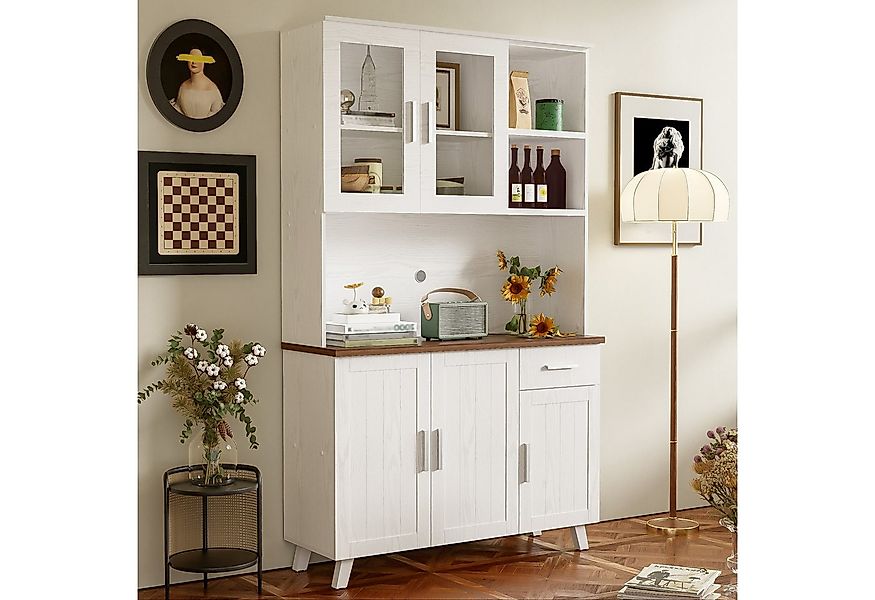 Furnishings Home Hochschrank Sideboard Aufsatzschrank Buffet Hoch 190 cm (g günstig online kaufen