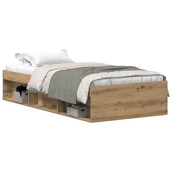 vidaXL Bett Bettgestell ohne Matratze Artisan-Eiche 75x190 cm Holzwerkstoff günstig online kaufen