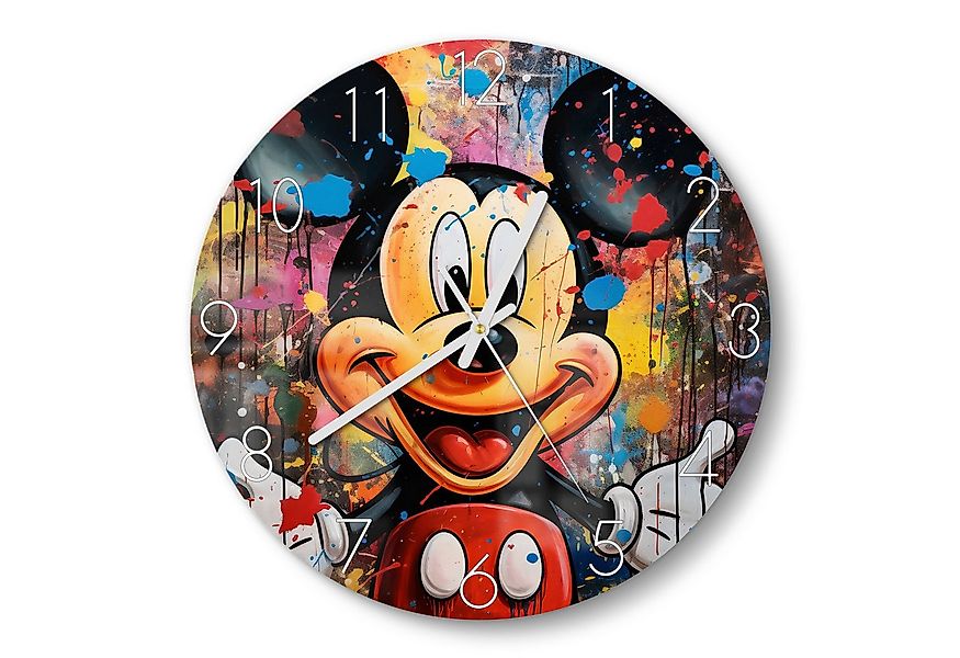 DEQOART Wanduhr 'Mickey im Farbenzauber' (Glas Glasuhr modern Wand Uhr Desi günstig online kaufen
