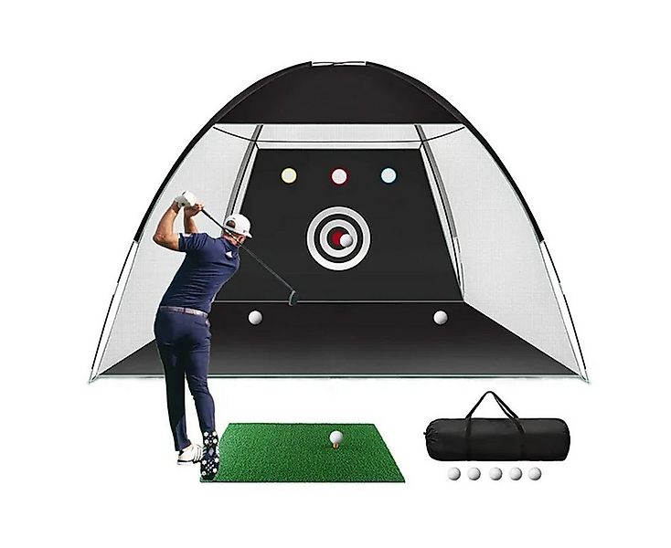 Divit Halter Golf Übungsnetz GN1 Übungskäfig mit Kunstrasenmatte schwarz günstig online kaufen