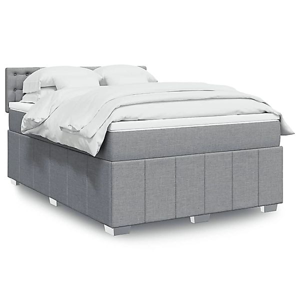 vidaXL Boxspringbett mit Matratze Hellgrau 160x200 cm Stoff 3289433 günstig online kaufen