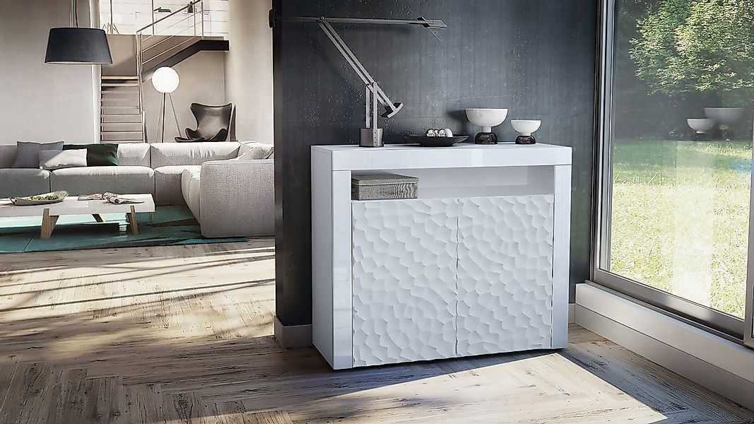 Vladon Sideboard Valencia 3D (Sideboard, mit 2 Türen und 1 offenem Fach), W günstig online kaufen