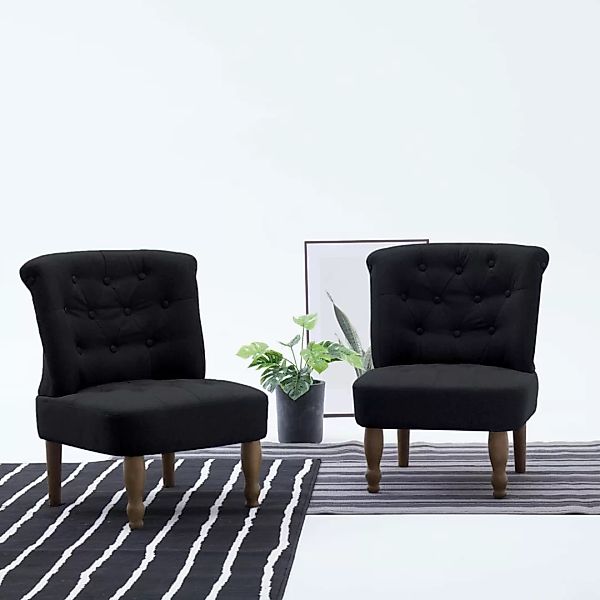 Französische Stühle 2 Stk. Schwarz Stoff günstig online kaufen