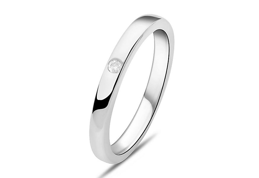 Tony Fein Silberring Ring 3mm Zirkonia Stein Weiß 925 Silber Massiv Rhodini günstig online kaufen