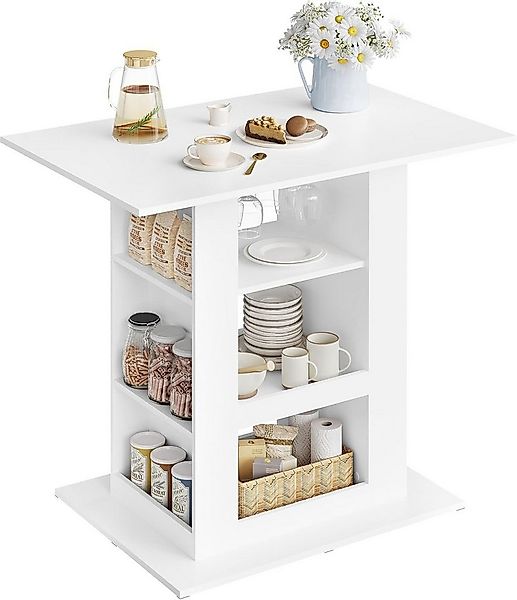 Woltu Bartisch (1-St), Stehtisch, 3 Ablagefächern, seitlichen Ablagen, für günstig online kaufen