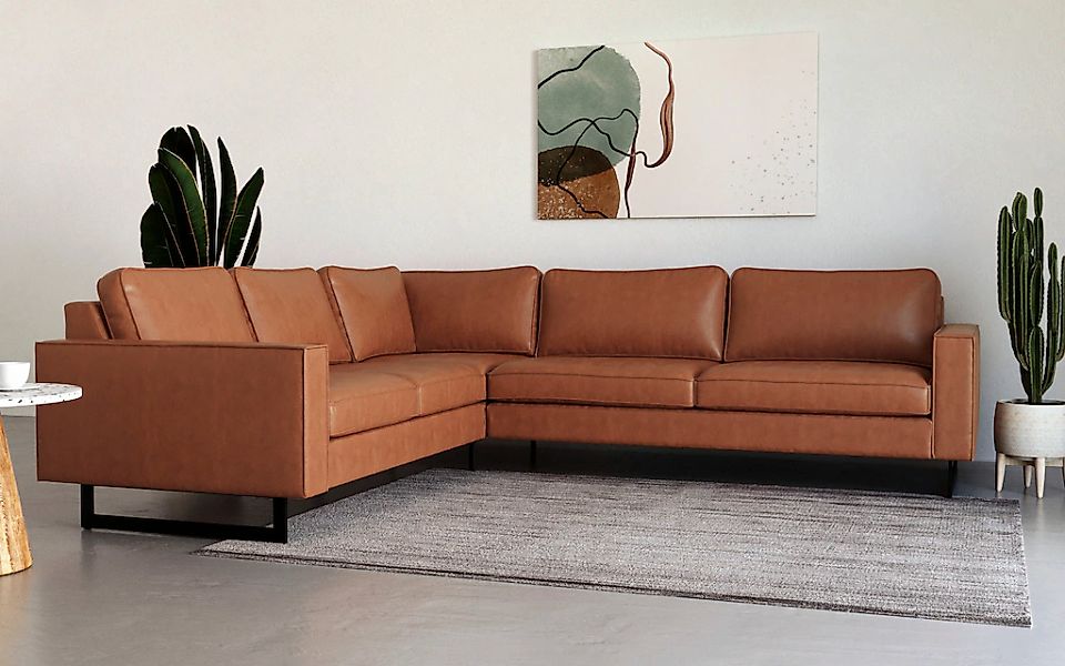 Places of Style Ecksofa "Pinto, XXL, 250/290 cm, langer Schenkel, Ottomane" günstig online kaufen