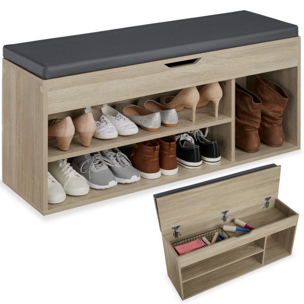 tectake Schuhschrank Schuhbank Natalya mit Sitzpolster günstig online kaufen