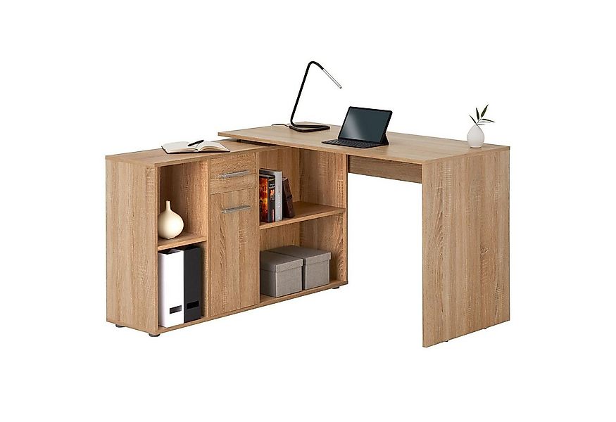 CARO-Möbel Eckschreibtisch DIEGO, Schreibtisch mit Stauraum in L-Form, Home günstig online kaufen