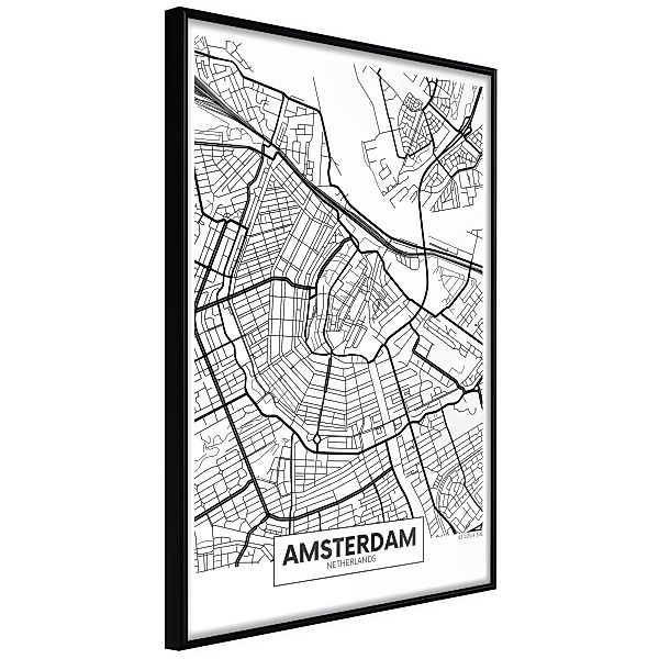 Poster - City Map: Amsterdam günstig online kaufen