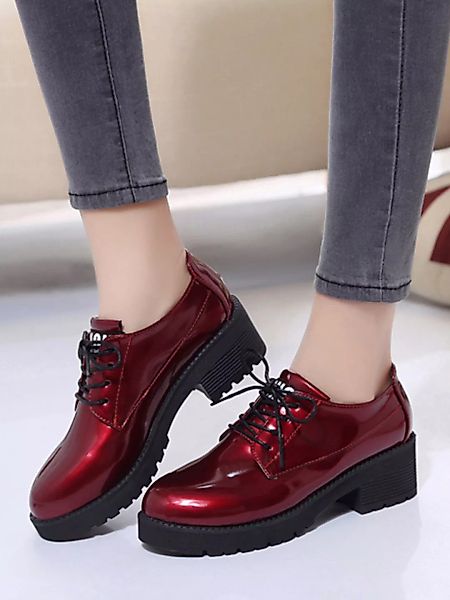 Frauen einfarbig schnüren lässig elegante vielseitige flache Slipper Schuhe günstig online kaufen