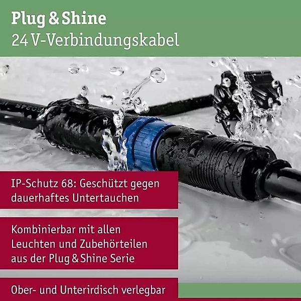 Paulmann LED Gartenstrahler "Plug & Shine Kabel 5m 4 Ausgänge IP68 Schwarz" günstig online kaufen