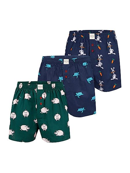 Phil & Co. Boxer FUN Motives (3-St) American Boxershorts - weit und bequem günstig online kaufen