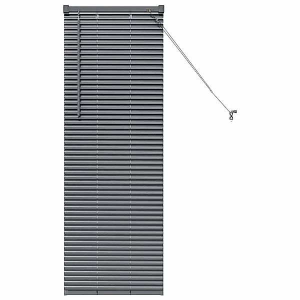 vidaXL Balkenjalousien mit Vorhängen Dunkelgrau 130 x 40 cm Aluminium 42006 günstig online kaufen