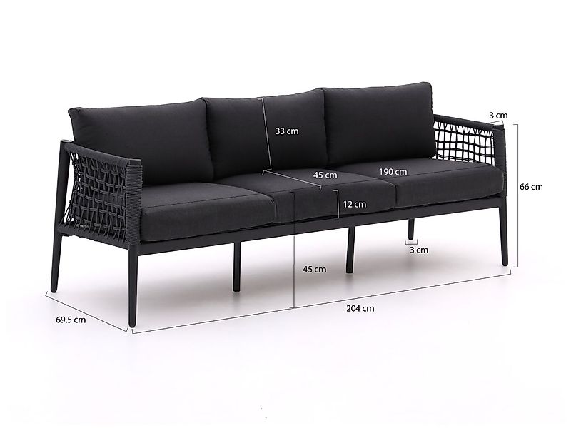 Manifesto Salera Gartensofa 3-Sitzer 204 cm günstig online kaufen