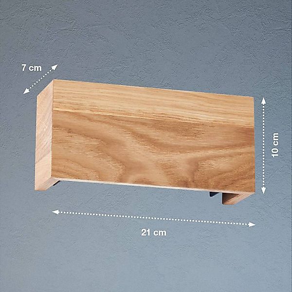 LED-Wandlampe Shine-Wood,  Breite 21 cm, Eiche/schwarz, Holz günstig online kaufen