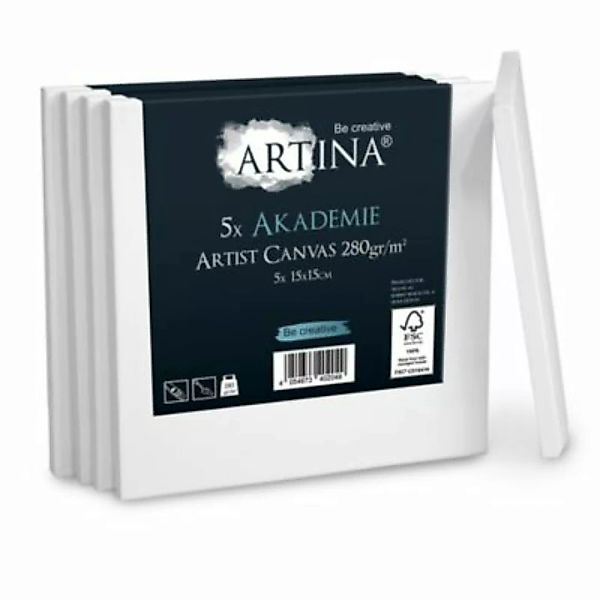 Artina 5er Set Akademie FSC Keilrahmen weiß Gr. 15 x 15 günstig online kaufen