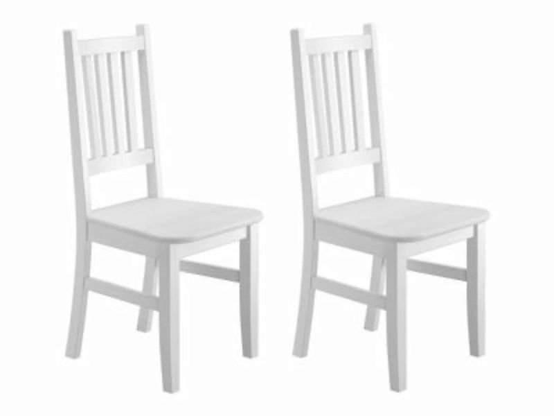Erst-Holz® Weißer Küchenstuhl Massivholzstuhl Esszimmerstuhl Stuhl Eris Kie günstig online kaufen