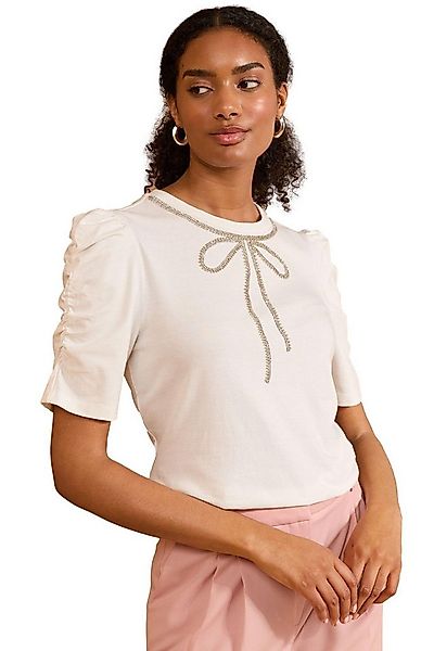 Love & Roses T-Shirt Love & Roses Verziertes Top aus Baumwolljersey (1-tlg) günstig online kaufen