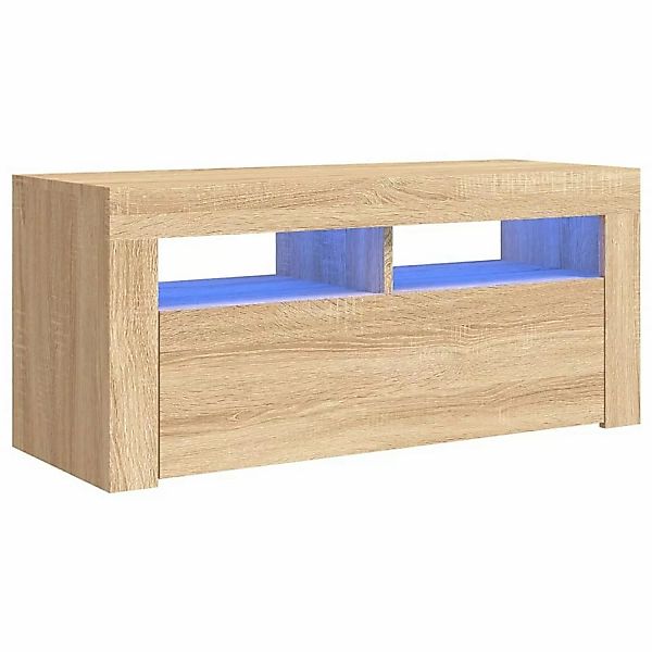 Tv-schrank Mit Led-leuchten Sonoma-eiche 90x35x40 Cm günstig online kaufen