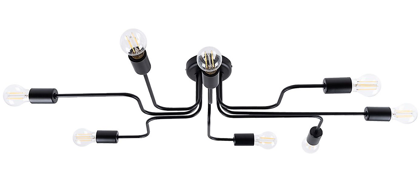 SOLLUX lighting Deckenleuchte »Kronleuchter VECTOR 8 schwarz«, 8 flammig, L günstig online kaufen