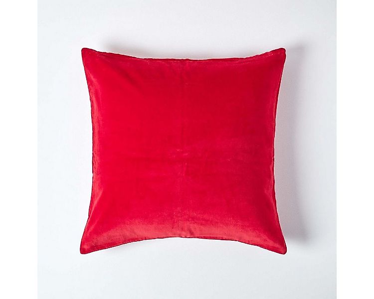Homescapes Kissenhülle Samt-Kissenbezug in Rot, 40 x 40 cm günstig online kaufen
