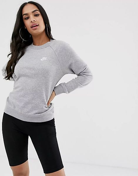 Nike – Essentials – Graues Sweatshirt mit Rundhalsausschnitt günstig online kaufen