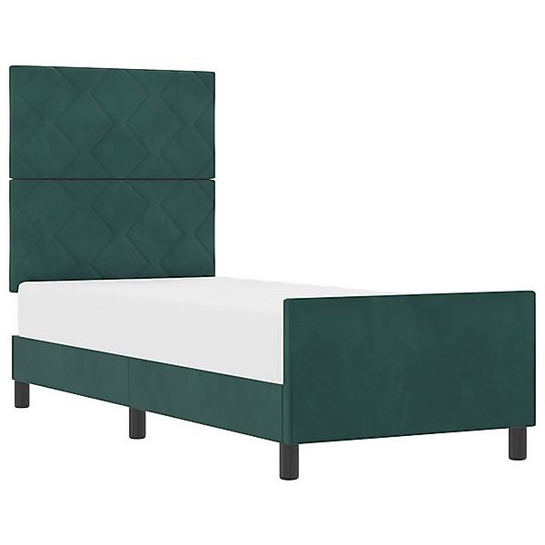 vidaXL Bett Bettgestell Dunkelgrün 80x200 cm Samt (1-tlg) günstig online kaufen